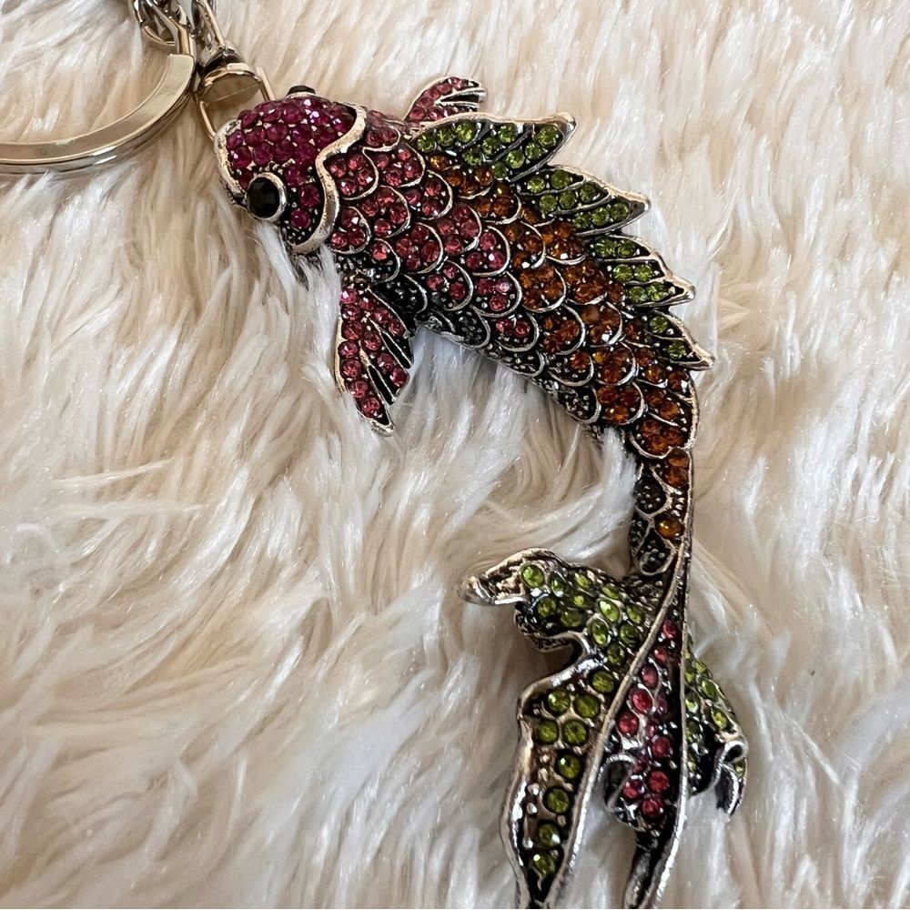 Colorful Koi Fish Keychain Brooch NEW